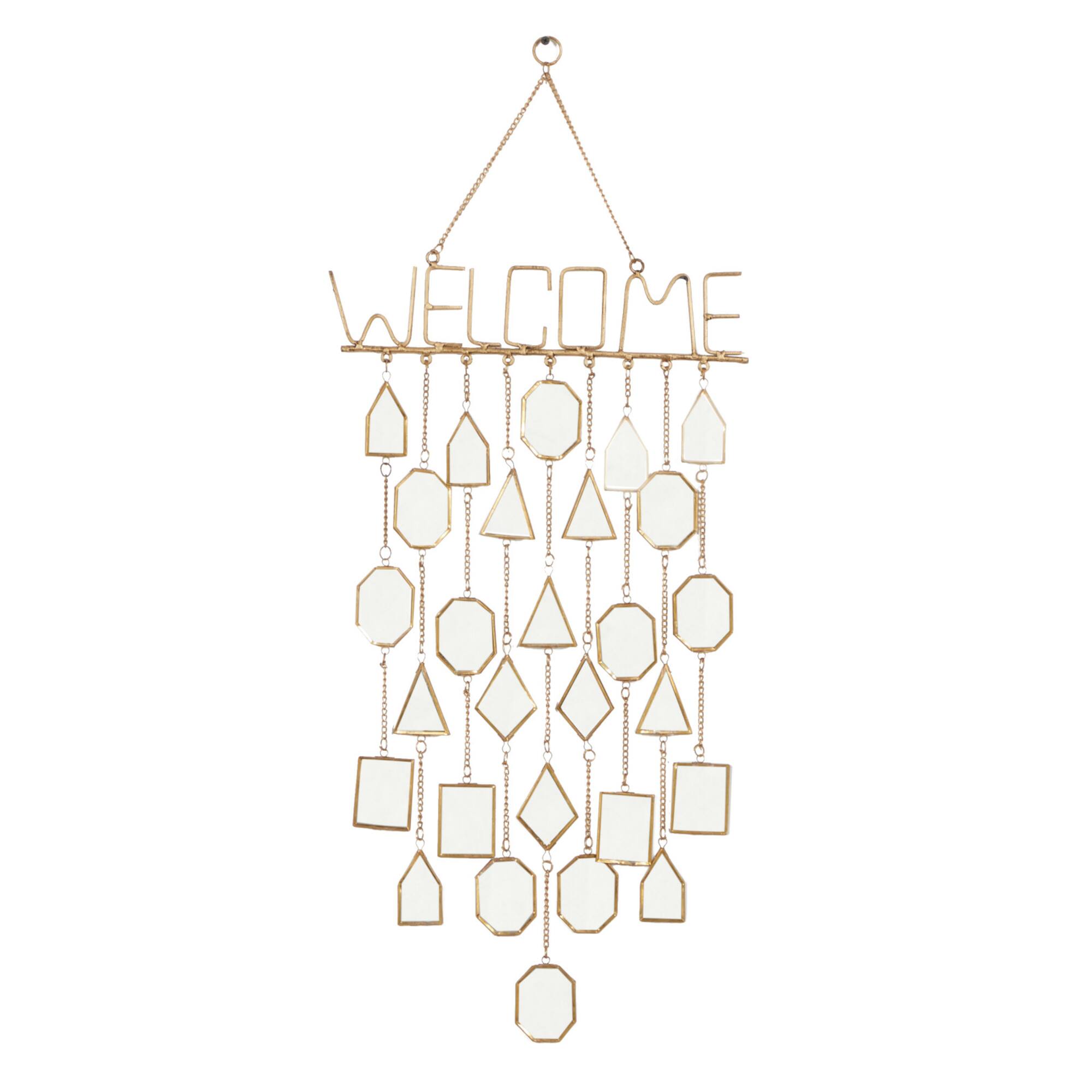 36" White & Gold Metal Eclectic Windchime